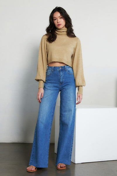 HIGH WAISTED WIDE LEG JEANS