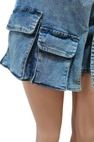 CARGO STYLE DENIM SHORT